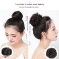 thumbnail image 2 of Moño de pelo desordenado para mujer, extensión de pelo, moño sintético ondulado, rizado y desordenado(Marrón oscuro)(Horquillas rizadas), 2 of 5