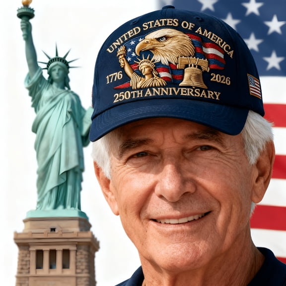 TELOLY America 250 Years Embroidered Eagle Hat, Adjustable Patriotic Baseball Cap, 250Th Anniversary Heritage Tribute for Men Women