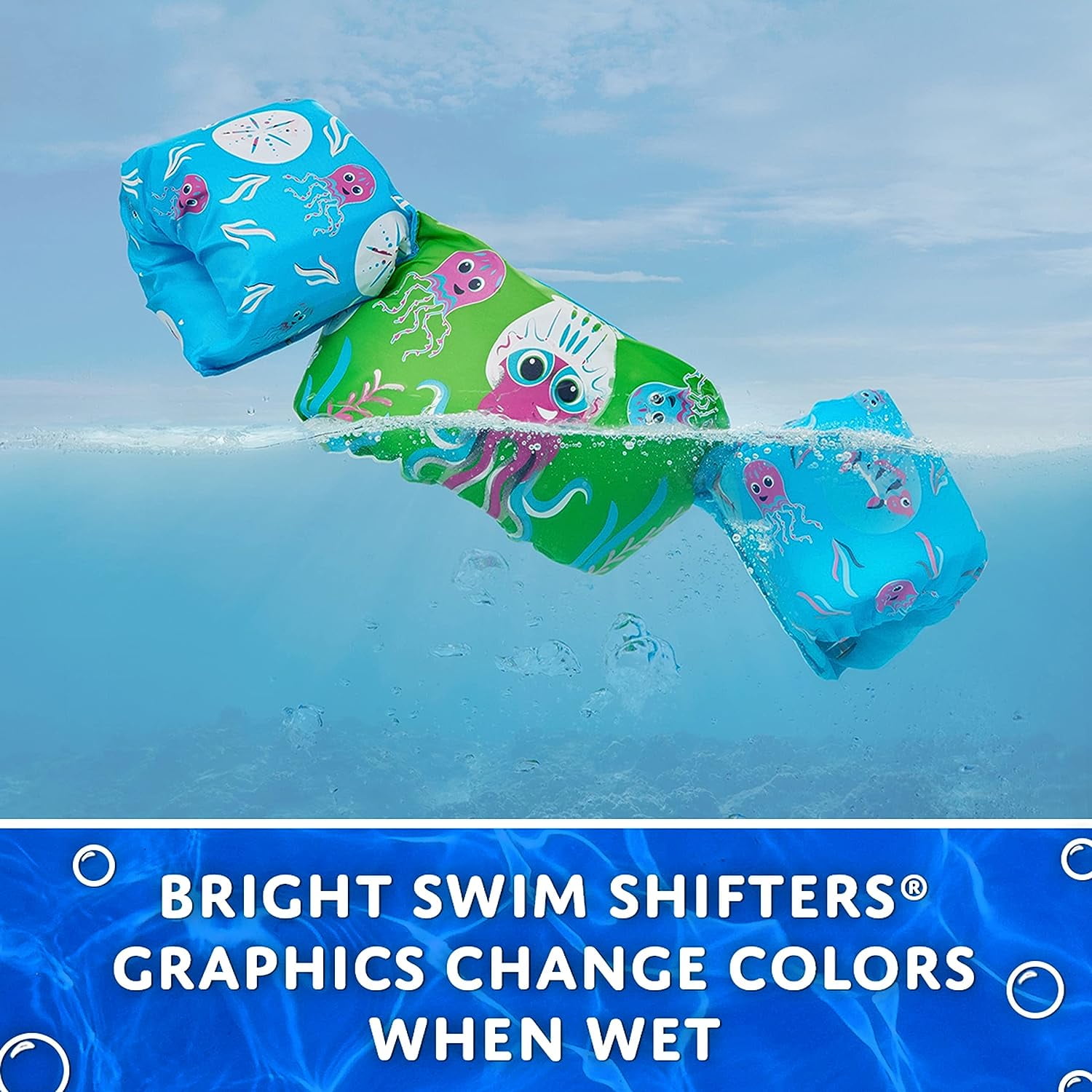 Stearns Puddle Jumper Kids Life Jacket, Color-Changing Swim Floaties for Children, USCG Approved Type III Life Vest for Pool, Beach, Lake, & Boating Octopus