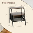 thumbnail image 3 of Costway 2 PCS Industrial Nightstand 3-Tier End Table with 2 Open Shelves & Metal Mesh Compartment, 3 of 10