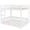 White, variant on Tcbosik Wood Bunk Bed Full Over Full Size, Bed Frame with Ladder and Guardrail for Small Space, Bedroom, No Box Spring Needed, White