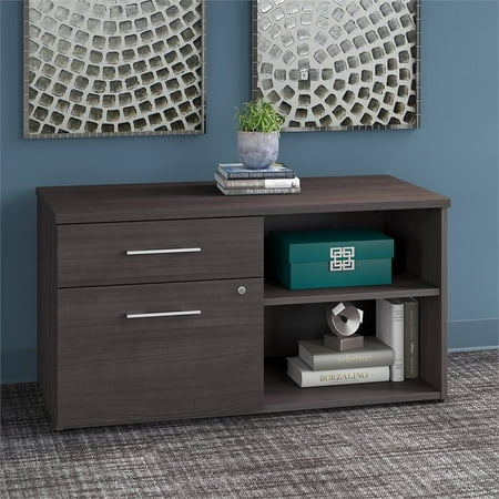 Office 500 Low Storage Cabinet With Drawers In Storm Gray Engineered Wood Walmart Canada