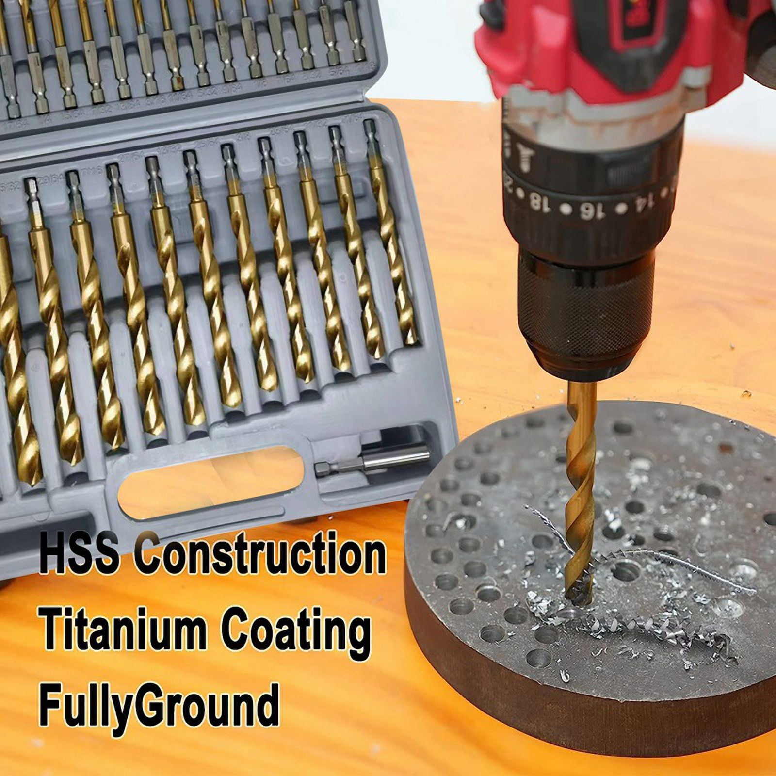 30 Pcs Titanium Impact Drill Bit Set, Hex HSS Drill Bits with Storage for Steel, Copper, Aluminum,Zinc Alloy