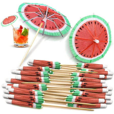 

40 Pieces Drink Umbrellas Cocktail Picks Parasol Cocktail Umbrellas Sticks with Wood Toothpicks for Summer Hawaiian Cupc