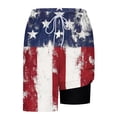 thumbnail image 2 of Yaoyar American Flag Swim Trunks Men Compression Liner Board Shorts Quick Dry Beach Shorts for Swimming Pool, 2 of 5