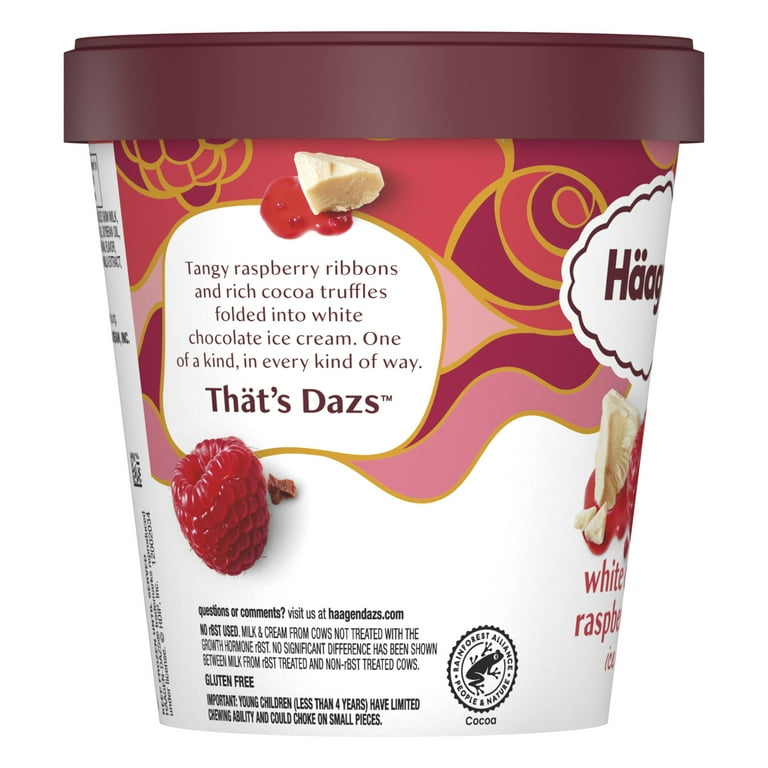 Haagen Dazs White Chocolate Raspberry Truffle Ice Cream, Gluten