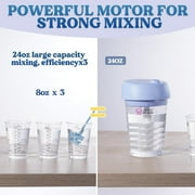 LETS RESIN Auto Resin Mixer, Hands-Free Easy Clean Epoxy Mixer, Electric Stirrer for 24Fl.oz Mixing, Resin Supplies for Resin Casting, Molds, Soap Making(10pcs 32oz Mixing Cups) Blue