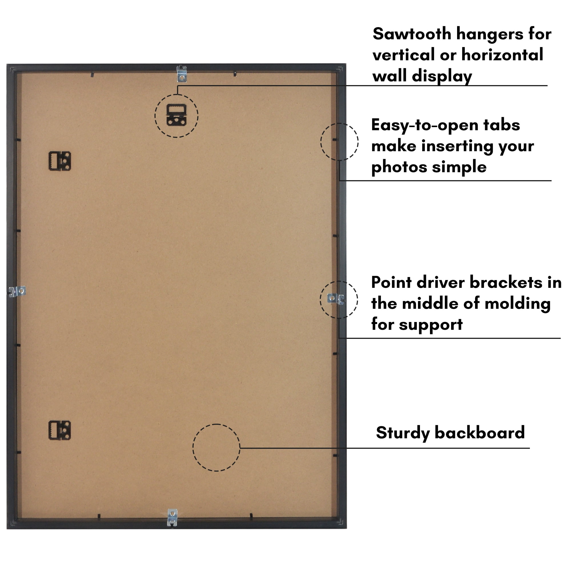 Americanflat 20x28 Picture Frame with Polished Plexiglass Soho Collection Gallery Style Deep Molding - Black