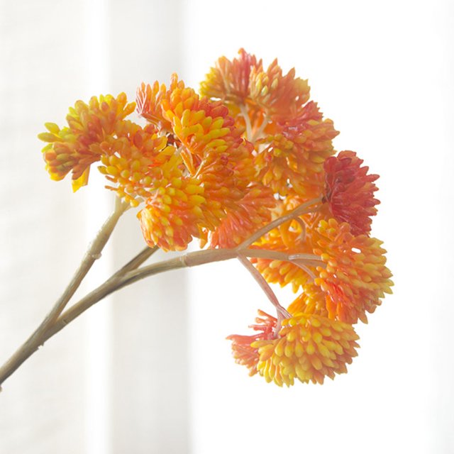 Artificial Rice Seed Fruit Flower Rustic Fake seed flower Flower Wedding Party Floral Decor Home Ornament, Orange