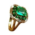 thumbnail image 5 of Natural Emerald Ring, Emerald Gemstone Ring, May Birthstone, Zircon Ring, Women Ring, Gold Micron, 925 Sterling Silver, Cluster Cocktail Ring, Dainty Minimal Stacking jewelry, Anniversary Gift Ring, 5 of 5