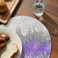 thumbnail image 3 of Purple Grey Abstract Round 15 Inch Placemats Set of 4, Gradient Geometric Graffiti Modern Art HeatResistant Non Slip Place Mats for Dining Table, Wipeable Braided Kitchen Table Mats for Housewarming, 3 of 9