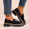 thumbnail image 2 of Women Chunky Heel Loafers Anti-Slip Lug Sole Platform Casual Work Business Dress Shoes, 2 of 6