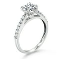 thumbnail image 3 of Gem Stone King 10K White Gold IGI Certified Lab Grown Diamond Women Engagement Ring | 1.24 Cttw | Center Cushion Cut Diamond 1 Ct | D-E Color | VS1-VS2 Clarity (Size 9), 3 of 5