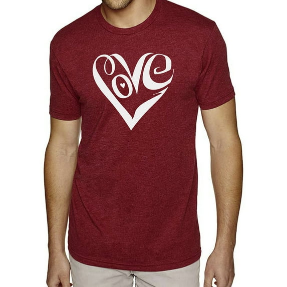 Men's Premium Blend Word Art T-shirt - Script Love Heart