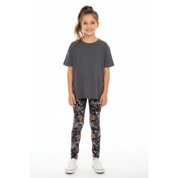 Creamy Soft Girls Kids Size Leggings, High Rise, Stretchy - by USA Fashion Haunted Halloween Small