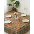 thumbnail image 3 of Brown Red Floral Boho Suqare Tablecloth - 60 x 60 Inch, Vintage Ethnic Tribe Abstract Art Waterproof & StainResistant Tablecloth, Washable Oil-proof Table Cover for Dining/Party/Wedding/Buffet, 3 of 9