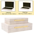 thumbnail image 3 of Ivory Shagreen box Faux Leather Set of 2 Decorative Boxes,Large Stacking Storage Decorative Boxes with Lids for Modern Home Decor Jewelry Box Organizer, 3 of 7
