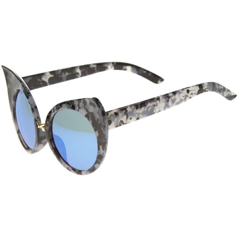 sunglassLA Unisex Womens Fashion Bold Marble Frame Mirrored  display picture 1