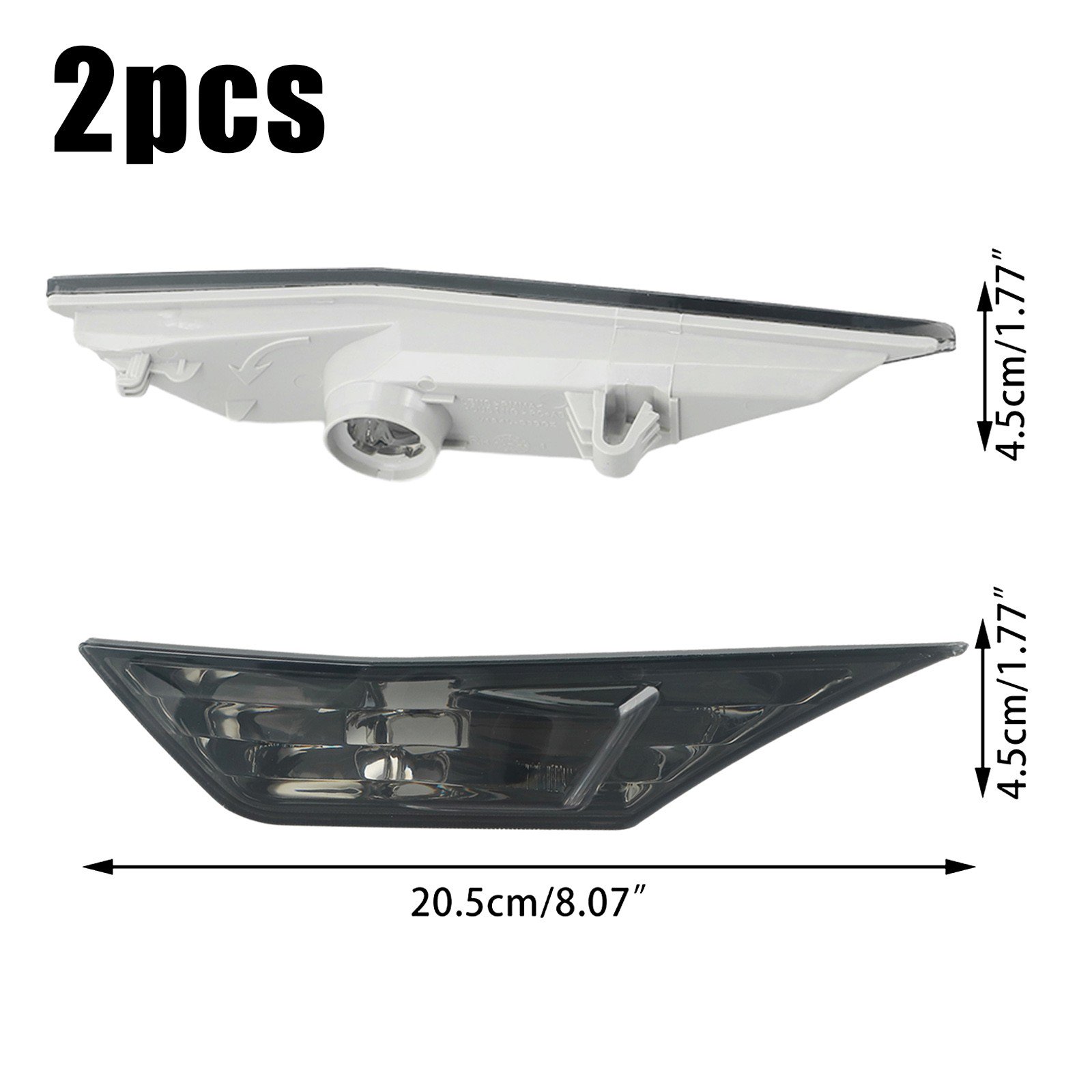 Smoke LED Side Marker Lights For Honda Civic 2016-2021, Front Left & Right, With Bulbs