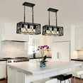 thumbnail image 6 of KEESFU 3-Light Black Farmhouse Kitchen Island Pendant Lighting, Industrial Open Cage Ceiling Fixture with Adjustable Chain for Dining Table, Foyer & Living Room, 6 of 7