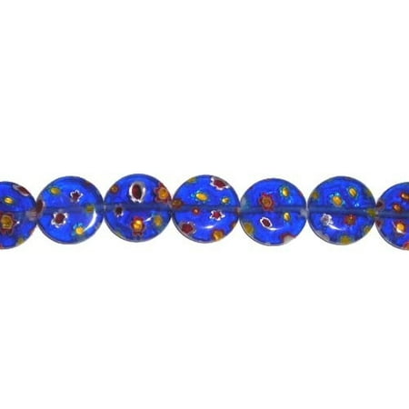 10mm dark blue Millefiori glass coin beads Jewelry making