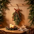 thumbnail image 2 of Aurorax Christmas Wreaths for Front Door,Indoor Christmas Wreath Decorations with Bells Bows Berries Green Pines Branches Farmhouse Hanging Wall Decor for Mantel Window, 2 of 6