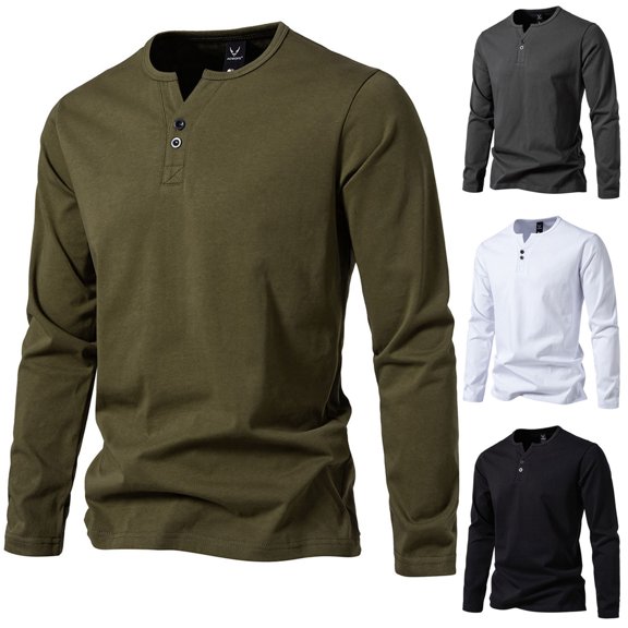 Zedker Mens Henley Pullover Sweater Long Sleeve Quarter Button Sweaters Casual Knit Pullover Sweater for Men