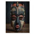 thumbnail image 3 of Designart "Tribal Baule African Mask II" African Tribal Print on Natural Pine Wood, 3 of 5