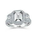 thumbnail image 5 of Bling Jewelry Womens Art Deco Style Statement Engagement Ring 3CT CZ Cubic Zirconia Emerald Cut Baguette Sterling Silver, 5 of 6