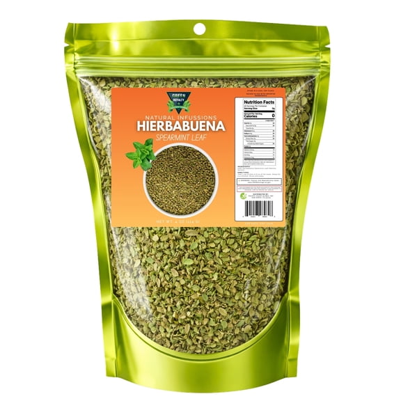 Green Royalty Spearmint Herbal Tea (4oz)- Makes 30+ Cups| 100% Organic Natural Infusion| Non-GMO| Gluten Free| Hierba Buena