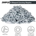 thumbnail image 3 of 200 Pack Fence Staples U Nails Wire Fasteners Galvanized Iron for Livestock Fencing and Wood Posts, 3 of 9
