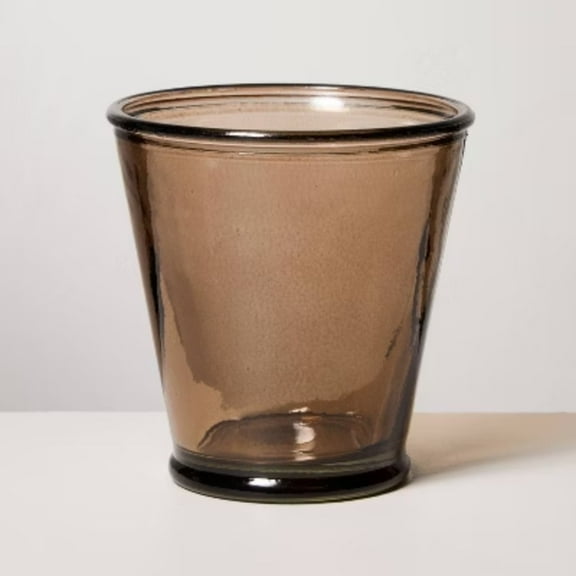 7oz Short Recycled Pint Glass Brown - & Hand with Magnolia