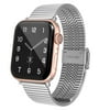 FIEWESEY Compatible with Apple Watch Band 44mm 42mm 45mm 49mm Adjustable Stainless Steel Strap, Metal Stainless Steel Watch Band for iWatch Series SE/9/8/7//6/5/4/3/2/1 (Silver)