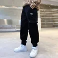 thumbnail image 4 of Pantalones con forro polar a la moda para niños, ropa deportiva de estilo otoño/invierno 2024, pantalones deportivos medianos a grandes para niños, 4 of 5