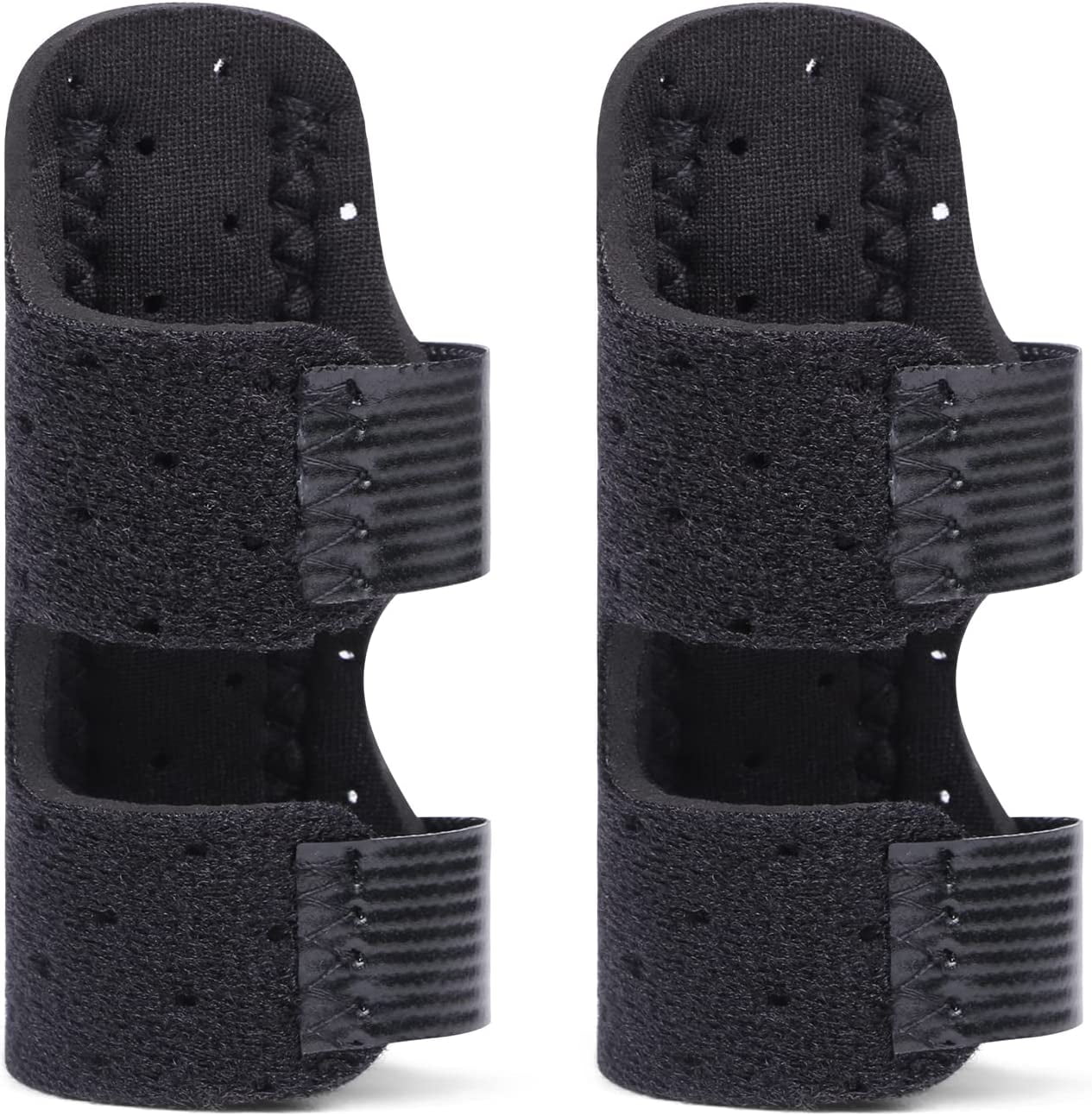 Finger Splint Brace With Metal Support & Protective Sleeve - One Size Fits All For Broken, Trigger, Or Arthritic Fingers