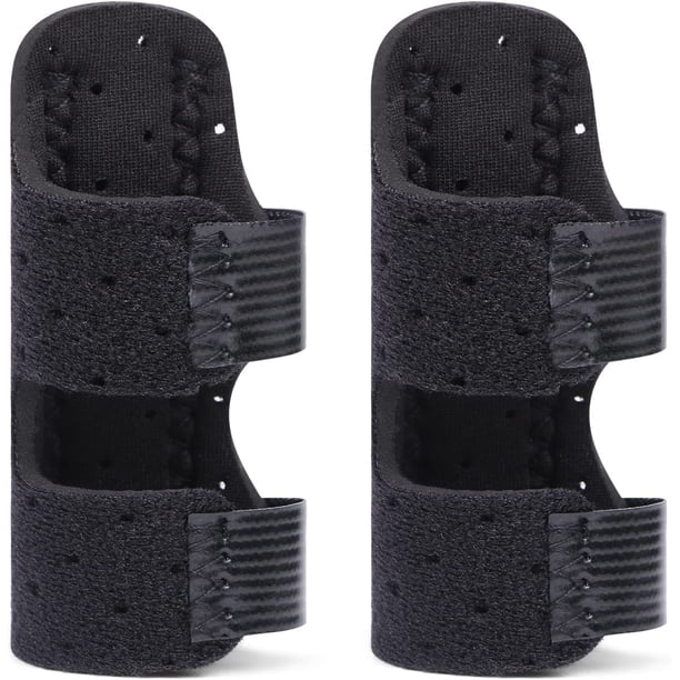 2 piezas (negro) férula de dedo de código medio, funda protectora de órtesis de dedo ajustable que previene lesiones en los dedos durante los deportes, para lesiones en los dedos, dolor en las articulaciones oso de fresa Electrónica
