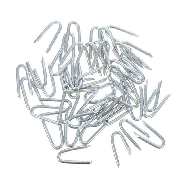 50 grapas para redes, clavos en forma de U, grapas para cercas, alambre, clavos resistentes