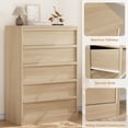 thumbnail image 6 of 2025 New 5 Drawer Dresser for Bedroom, Natural 5 Chest of Drawers Tall with Large Drawers Storage, Modern Dresser Organizer for Living Room, Nursery, Entryway, 6 of 7