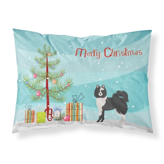 Black and White Elo dog Christmas Tree Fabric Standard Pillowcase