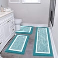 thumbnail image 1 of Juego de alfombras de baño Pauwer, ultrasuaves y antideslizantes, color azul, 3 unidades, 1 of 1