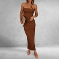 thumbnail image 2 of Ruyang Ladies Plus Size Dress Women's Summer Dress 2024 Strapless Side Slit Pretending To Be A One Shoulder Slim Fit Skirt, 2 of 5