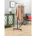 Whitmor Adjustable Rolling Expandable Garment Rack, Metal, Black and Chrome