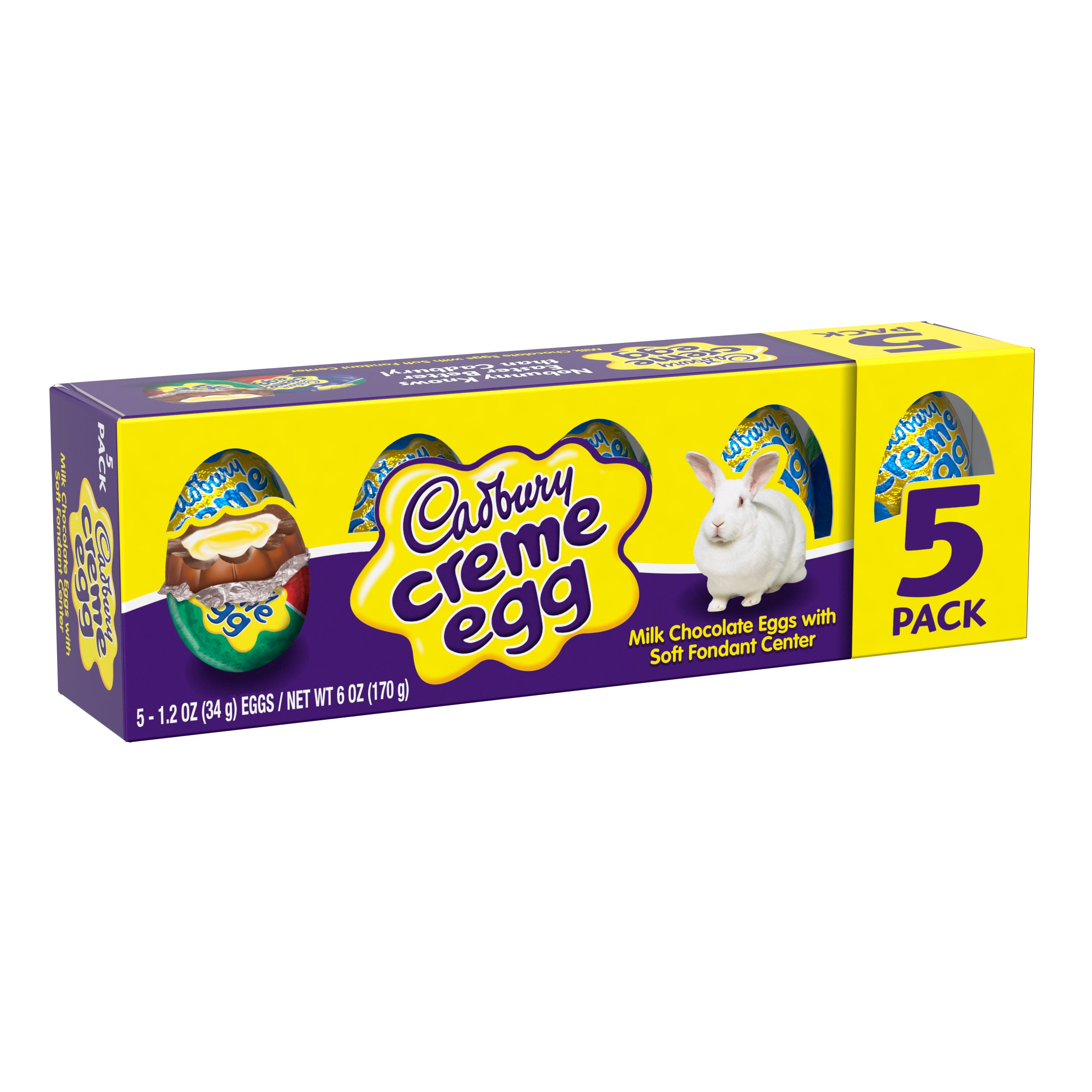 CADBURY, Milk Chocolate Crème Egg Candy, Easter, 1.2 oz, Pack, 5 Count