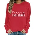 thumbnail image 4 of Elvqul Crewneck Sweatshirts for Women Casual Tops Long Sleeve Christmas Graphic Womens Sweatshirts Vacation, 4 of 6