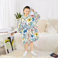 thumbnail image 6 of FORMRS Wearable Blanket Hoodie with Sleeves for Kids Cozy Flannel Sweatshirt, Blue Wildflower Pattern, 6 of 7