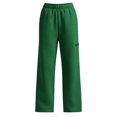 thumbnail image 4 of Fleece Wide Leg Sweatpants for Women Ghalytn Elastic Waist Pants - Loose Straight Trousers with Zipper Side Pocket, 4 of 6