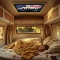 thumbnail image 2 of XYZCANDO Bear American Flag Skylight Shade RV Skylight with Hook And Loop Camper Window Cover Foldable Winnebago Sun Shield Shade for Roof RV Accessories for Inside Black, 2 of 7