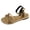 Gold, variant on Rokment Women's Bling Sequin Flat Dressy Sandals Metallic Glitter Braided Leather Open Toe Ankle Strap Low Heels Comfortable Walking Summer Shoes Beach Gold Size 6.5