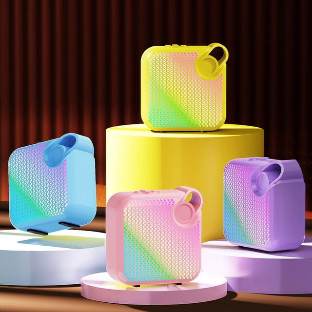 Altavoz Bluetooth con Luces RGB Coloridas | Dispositivo de Audio Inalámbrico Bluetooth 5.3 | Baja Latencia | Sonido de Área Amplia | Batería de Alta Capacidad 500mAh | Compacto 8.6x8.6x4cm
