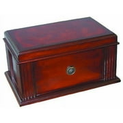 Quality Importers Amalfi, Holds 50-75 Cigars. Spanish Cedar Lined, SureSeal Technology Style Humidor, Maple Veneer with French Antique Distressed Walnut Finish
